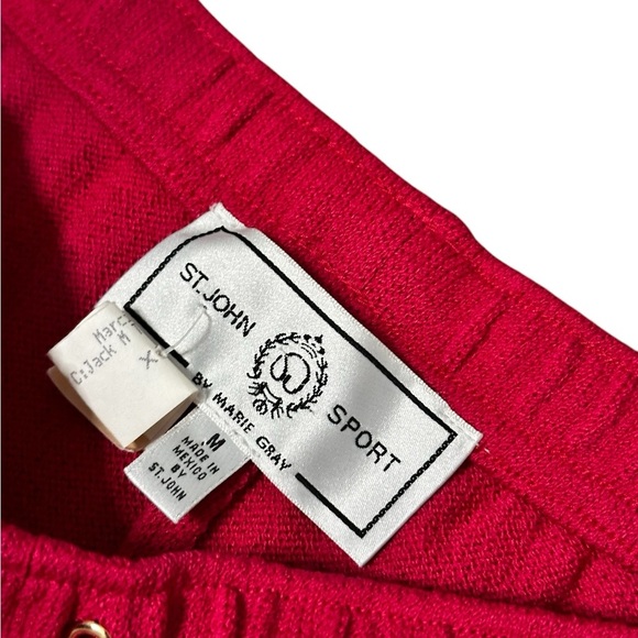 St. John Collection Pink/Red Knit Wide Leg Pants Size M - Picture 4 of 6